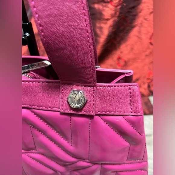 DKNY Pink Patent Leather Shoulder Bag - Picture 8 of 10